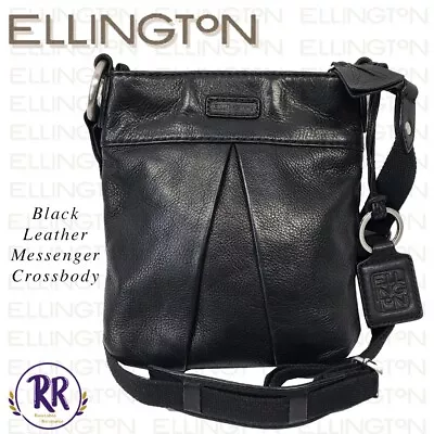 Ellington Black Pebbled Leather Crossbody Messenger Bag • $23.50