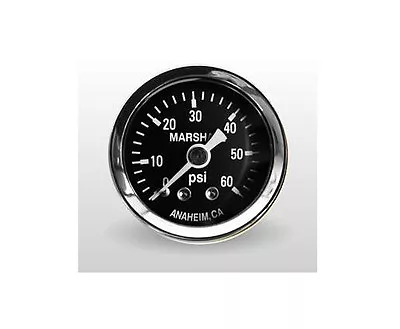 $16 • Buy Marshall Gauge 0-60 Psi Fuel / Oil Pressure Gauge Black 1.5  Diameter (1/8  NPT)