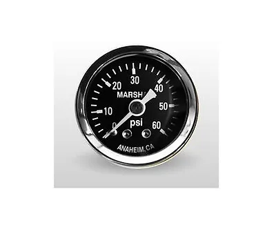 Marshall Gauge 0-60 Psi Fuel / Oil Pressure Gauge Black 1.5  Diameter (1/8  NPT) • $16.99