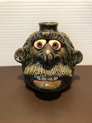 Georgia Pottery Face Jug Signed Brian J Wilson 6-5-2K71 From Flowery Branch GA • $175