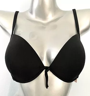 Victorias Secret Nwt Solid Black The Fabulous Underwire Swim Bikini Top 38C • $15