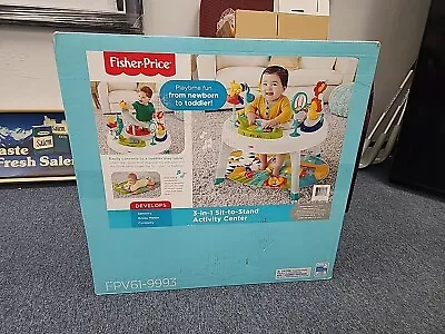 Fisher Price Jazzy Jungle 3 In 1 Sit To Stand Infant Activity Center White Base • $36
