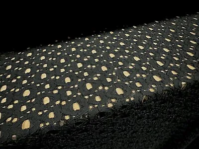 Stretch Cotton Spandex Crochet Lace Fabric Per Metre - Circles Design - Black • £6.99