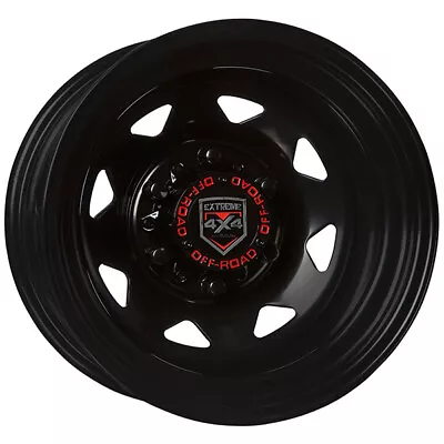 Extreme 4x4 Steel Wheel For Nissan Patrol 15X10 6/139.7 44N Black 110.1cb + Cap • $121.32
