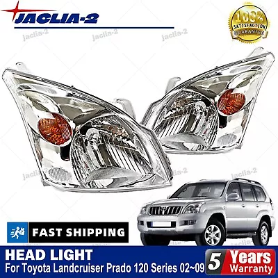 Head Light Chrome Lamps For Toyota Landcruiser Prado 120 Series 02~09 Pair LH&RH • $239