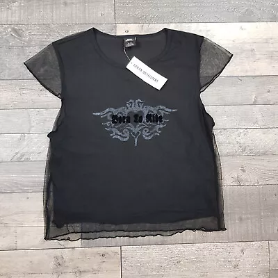 $35.49 • Buy Urban Outfitters Born To Ride Mesh Tee Top XL UK 14 16 Black Biker Graphic NWT
