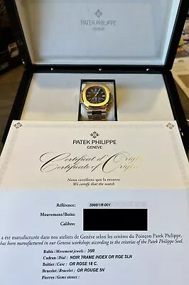 Patek Philippe Nautilus Chronograph 18k Rose Gold Watch Box/Papers 5980/1R 5980 • $360000
