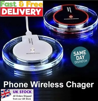 Universal 360 Degrees Wireless Charger Fast Charging For IPhone Samsung UK Stock • £3.49