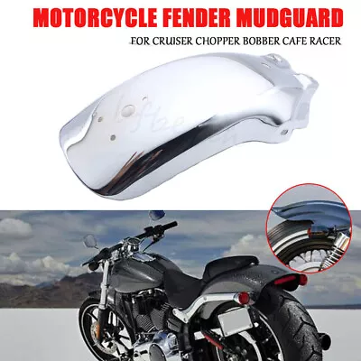 Rear Fender Motorcycle Mudguard Metal Chrome For Cafe Racer Cruiser Bobber Honda • $53.11