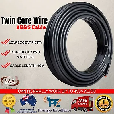 8B&S Twin Core Wire 10M SAA 2 Sheath Electrical Copper Cable Automotive 4X4 12V • $59.73