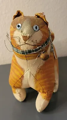 Vintage Signed Folk Art Handpaint Cat Barnyard Cat Vergie Lightfoot Rare Unique • $135