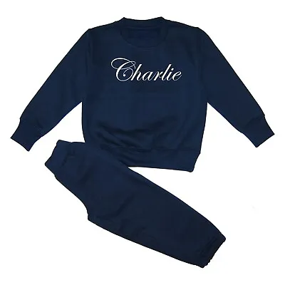 Personalised Boy Girl Baby Tracksuit Sweatshirt Embroidered Loungewear NB-6Yrs  • £19.95