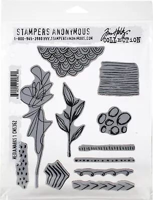 Tim Holtz Cling Stamps 7 X8.5 -Media Marks #1 • $24.99