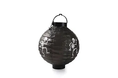 Halloween Lantern LED Dancing Skeleton Black Light Up Hanging Portable Paper • £4.99