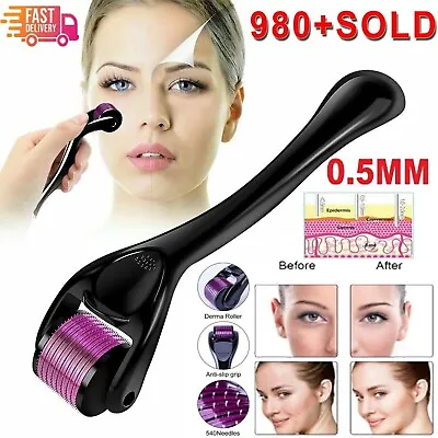 540 Titanium Micro Needle Derma Roller Beard Hair Regeneration Skin Care Growth • $21.49