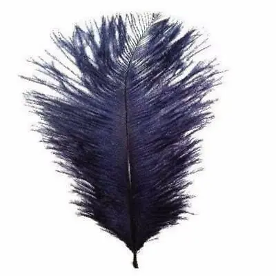 Ostrich Feather Drab 6-15cm X 5 - Navy ((SECONDS)) • $2.10