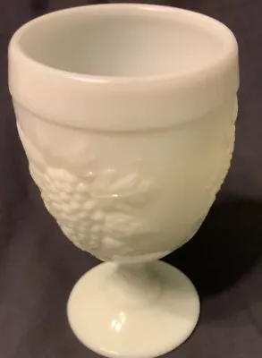 Smith Glass Vintage Milk Grape Glass Pattern Water Goblet 5 3/4  T X 3 1/8  W • $6