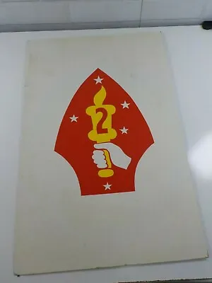 Original Rare USMC 2nd Marine Division Insignia Sign From A Recruiters Office • $75