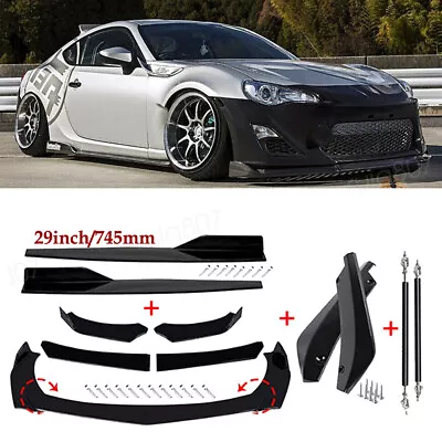 Glossy Black Front Rear Bumper Lip Side Skirt/ Strut Rods For Scion FR-S 13-16 • $66.49