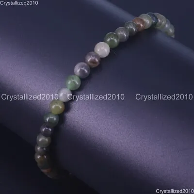 Handmade 4mm AAA Natural Gemstone Round Beads Stretchy Bracelet Healing Reiki 7  • £3.06