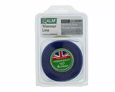 ALM SL002 Medium 1.5mm X 30M Blue Strimmer Trimmer Cord Line Wire • £4.59