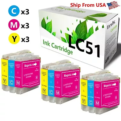 9PK LC 51 LC-51 Ink Cartridge For DCP-330C MFC-240C Printer • $12.99