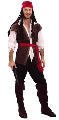 Men' Caribbean Captain Jack Sparrow Pirate Fancy Dress Costume Stag Party UK SLR • £16.99