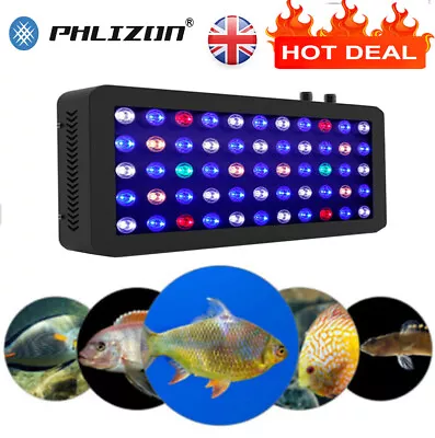 Phlizon 165W Aquarium Lights Full Spectrum Fish Tank Coral Reef LED Planted Lamp • £29.75