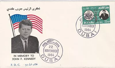 1964 Dubai FDC Cover First Death Anniversary John F. Kennedy • $3.07