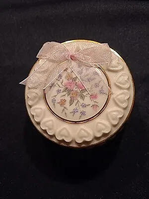 Lenox Lidded Trinket Box. Porcelain. Florals And Hearts With Gold Trim.  • $9.99