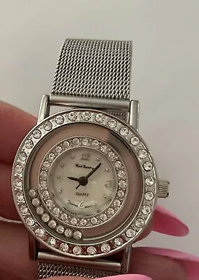 Mark Naimer Floating Moving Stones Silver Tone Watch • $25