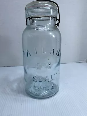 Vintage Atlas E-Z Seal Mason Jar With Glass Lid And Wire Bail 48 Oz • $19.99