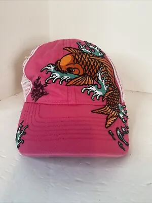 Miami Ink Pink Womens Hat With An Embroidered Coi Fish On Front Summer Hat  • $19.99