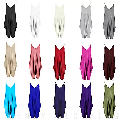 £5.99 • Buy New Ladies Cami Lagenlook Romper Baggy Harem Jumpsuit Playsuit Dress Plus Size