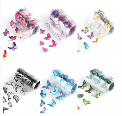 10x 20cm Nail Art Foils Butterfly Heart Leopard Transfer Foil Wraps Sticker UK • $2.47