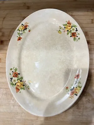 Vintage Homer Laughlin Rose And Poppy Platter 15 3/4  X 12 1/2” • $19