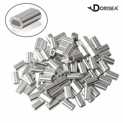 $9.50 • Buy Aluminum Single Barrel Crimp Sleeves Fishing Line Tube Connector For Leader Rigs