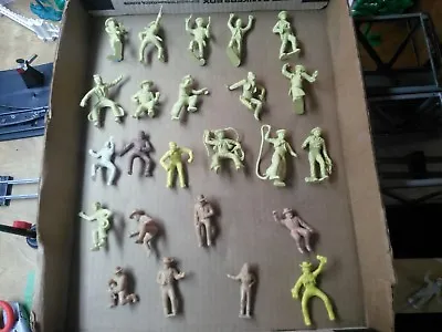 Rare Light Yellow Marx Figures Western Town Playset 60mm Jail Hotel Side Cowboys • $237.50