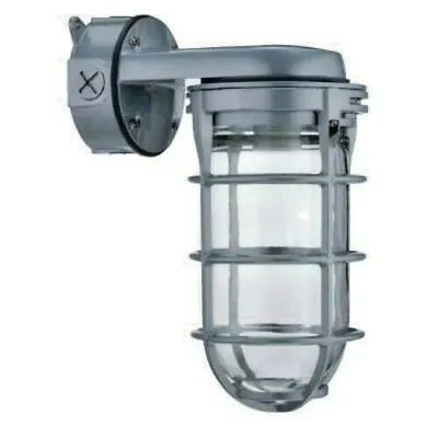 9  Silver Aluminum Utility Wall Light Outdoor Vapor Weatherproof Industrial Damp • $35.99