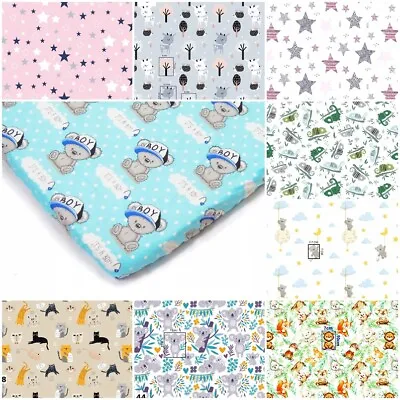 COT FITTED SHEET 60x120 Cm MATTRESS BED COVER NURSERY BABY  Stars Chevron Mickey • £4.99