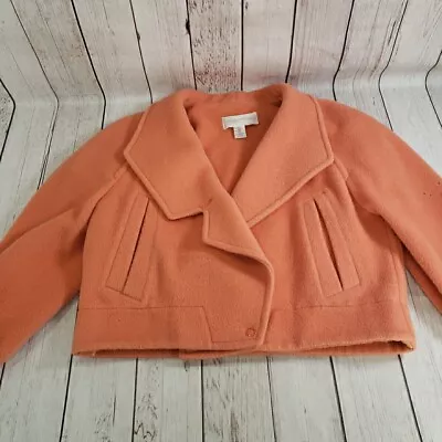 VINTAGE Claude Montana Cropped Jacket Coat Womens 6 Coral Cashmere Wool Llama  • $99.99