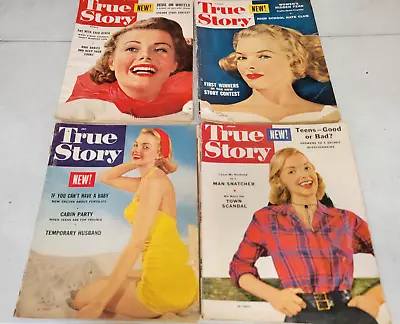 1946-1954 True Story Vintage Womens Magazines FOUR  (& Four Very Damaged Extras) • $9