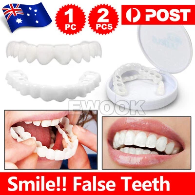 $10.95 • Buy Snap On Bottom /Upper Lower False Teeth Dental Veneers Dentures Fake Tooth Smile