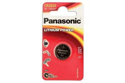 Panasonic Coin Cell Battery CR2025 3v 12 X 1 Cards Connect 30662 • £33.49