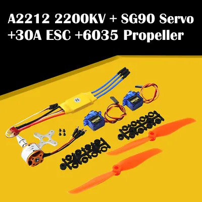 2200KV Brushless Motor 30A ESC Servo Propeller Fr RC Helicopter Fixed Wing Plane • $20.45