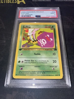 $9.99 • Buy 2000 Pokemon Rocket 1st Edition Non Holo PSA 9 Mint #58 Koffing Rare Pop 595