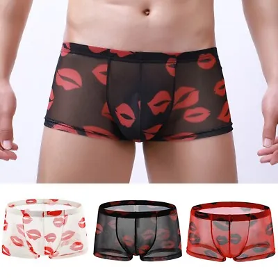 £6.48 • Buy Men Boxer Briefs Short See Through Shorts Underwear Undies Boxer Breathable