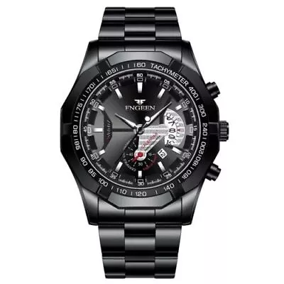 Mens Watch Army Military Stainless Steel Wrist Quartz Date Analog Sport Watch-UK • £13.99