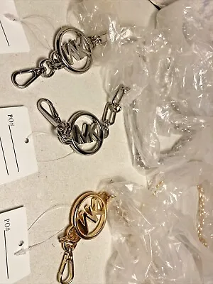 Michael Kors Designer Chain 33” Belt MK Dangle Charm Silver Or Gold (Large Logo) • $22.19
