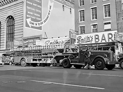 Vintage B/w Photo Negative - Nyc Fire Dept - Hook & Ladder #4 - Smith's Bar • $30